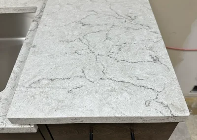 commercial breakroom white stone countertop lexington