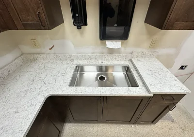commercial sink in white stone countertop lexington mn