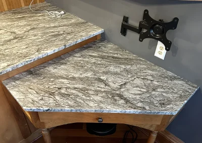 custom built in desk with stone countertop baxter wi