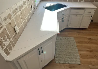 custom white quartz kitchen counters st marys point mn