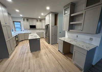 full kitchen remodel stone island and counters pine springs mn
