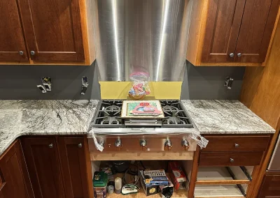gas cooktop installed with stone countertops baxter wi