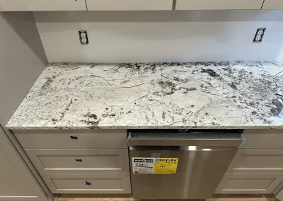 grey stone countertop over dishwasher pine springs minnesota