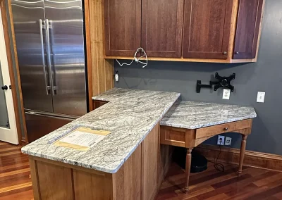 kitchen island stone countertops with attached desk baxter wi
