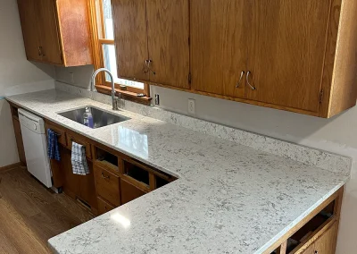 l shaped white stone countertops with sink little canada minnesota