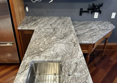 long kitchen island stone countertop with sink baxter wi