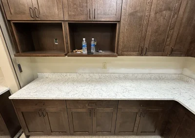 office kitchen white stone countertop installation lexington