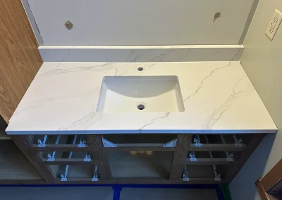 single bathroom vanity white stone countertop viking wi