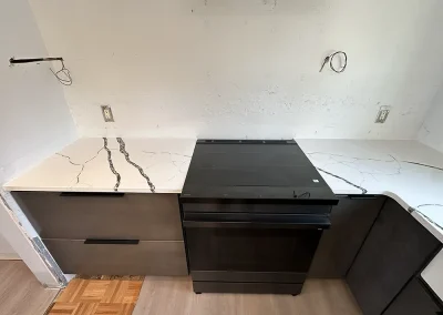 slide in range with white stone countertops withrow minnesota