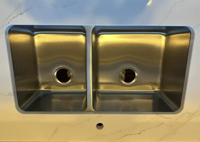 stainless double bowl undermount sink white stone wildwood wi