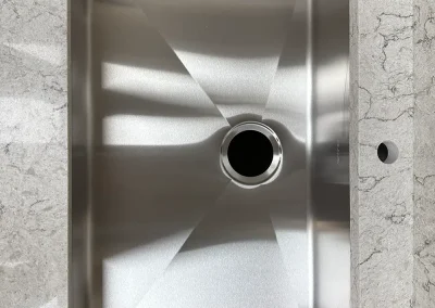 stainless undermount sink in white veined stone lexington mn