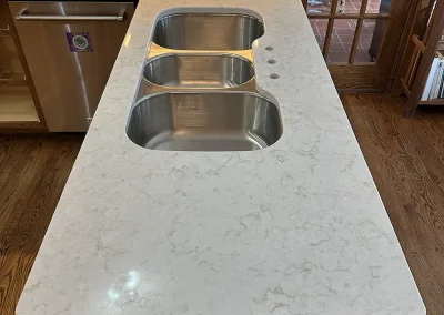 triple bowl undermount sink white stone peninsula little canada mn