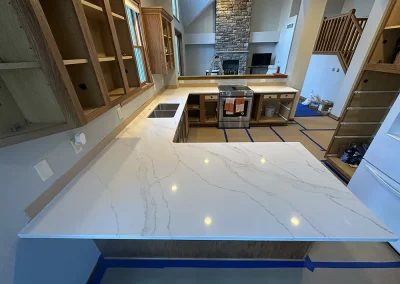u shaped kitchen white stone countertops remodel wildwood wi