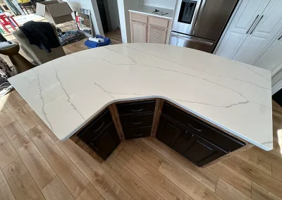 unique curved stone kitchen island st marys point mn