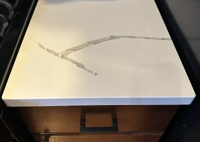 white stone countertop with grey veining forest wi