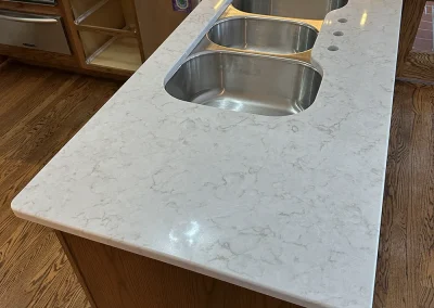 white stone kitchen countertop installation little canada